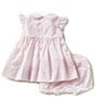 Color:Pink - Image 2 - Baby Girls 3-9 Months Flutter Sleeve Smocked Dress