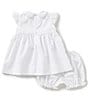 Color:White - Image 2 - Baby Girls 3-9 Months Flutter Sleeve Smocked Dress