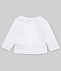Color:White - Image 2 - Baby Girls Newborn-24 Months Pointelle Ruffle Button Front Sweater