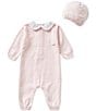 Feltman Brothers Baby Girls Knit Coverall and Hat Set, Color:Pink - Image 1
