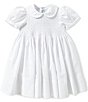 Color:White - Image 1 - Creations Little Girls 2T-4T Diamond Embroidered Smocked Dress