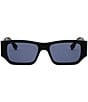 FENDI Men's FF Squared 54mm Rectangle Sunglasses, Color:Shiny Black/Blue - Image 2