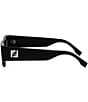 FENDI Men's FF Squared 54mm Rectangle Sunglasses, Color:Shiny Black/Blue - Image 3