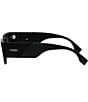 Color:Shiny Black - Image 3 - Unisex Diagonal 51mm Rectangle Sunglasses