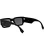 Color:Shiny Black - Image 4 - Unisex Diagonal 51mm Rectangle Sunglasses