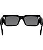 Color:Shiny Black - Image 5 - Unisex Diagonal 51mm Rectangle Sunglasses