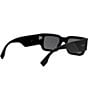 Color:Shiny Black - Image 6 - Unisex Diagonal 51mm Rectangle Sunglasses