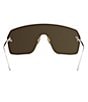 Color:Brown/Rose Gold - Image 2 - Unisex FENDI First 99mm Shield Sunglasses