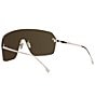 Color:Brown/Rose Gold - Image 4 - Unisex FENDI First 99mm Shield Sunglasses