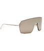 Color:Brown/Rose Gold - Image 5 - Unisex FENDI First 99mm Shield Sunglasses