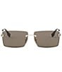 FENDI Unisex FENDI Sky 60mm Rectangle Sunglasses, Color:Shiny Light Gold/Brown - Image 3