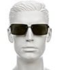 FENDI Unisex FENDI Sky 60mm Rectangle Sunglasses, Color:Slate Ruthenium/Green - Image 3