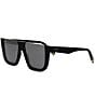 Color:Shiny Black - Image 1 - Unisex FENDI Way 62mm Square Sunglasses