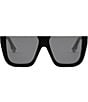 Color:Shiny Black - Image 2 - Unisex FENDI Way 62mm Square Sunglasses
