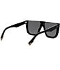 Color:Shiny Black - Image 6 - Unisex FENDI Way 62mm Square Sunglasses