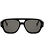 Color:Shiny Black - Image 2 - Unisex Fendigraphy 55mm Square Sunglasses