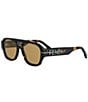 FENDI Unisex Fendigraphy 55mm Square Sunglasses, Color:Shiny Havana/Yellow - Image 1