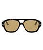 FENDI Unisex Fendigraphy 55mm Square Sunglasses, Color:Shiny Havana/Yellow - Image 2