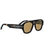FENDI Unisex Fendigraphy 55mm Square Sunglasses, Color:Shiny Havana/Yellow - Image 3