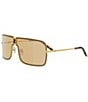 FENDI Unisex FENDIness 57mm Shield Sunglasses, Color:Shiny Gold/Orange - Image 1