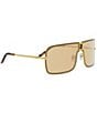 FENDI Unisex FENDIness 57mm Shield Sunglasses, Color:Shiny Gold/Orange - Image 3