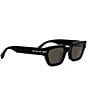 FENDI Unisex Selleria 50mm Rectangle Sunglasses, Color:Shiny Black/Brown - Image 3