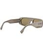 FENDI Unisex Signature 54mm Rectangle Sunglasses, Color:Shiny Beige/Nicotine - Image 3