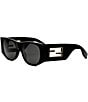 Color:Black - Image 1 - Women's Baguette 54mm Oval Sunglasses
