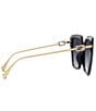Color:Black - Image 4 - Women's Baguette 55mm Geometric Oversized Sunglasses