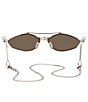 Color:Endura Gold - Image 4 - Women's Baguette 57mm Oval Sunglasses