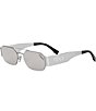 FENDI Women's Fendi Cut Out 55mm Geometric Statement Sunglasses, Color:Shiny Palladium - Image 1