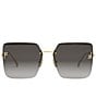 Color:Gold/Grey - Image 2 - Women's FENDI First 59mm Geometric Square Sunglasses