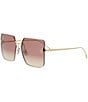 FENDI Women's FENDI First 59mm Geometric Square Sunglasses, Color:Gold/Antique Rose Peach - Image 1