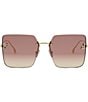 FENDI Women's FENDI First 59mm Geometric Square Sunglasses, Color:Gold/Antique Rose Peach - Image 2