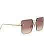 FENDI Women's FENDI First 59mm Geometric Square Sunglasses, Color:Gold/Antique Rose Peach - Image 3