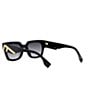 Color:Black - Image 3 - Women's FENDI First 63mm Rectangle Sunglasses