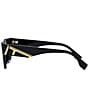 Color:Black - Image 4 - Women's FENDI First 63mm Rectangle Sunglasses
