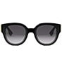 Color:Black - Image 2 - Women's FENDI First 63mm Round Sunglasses