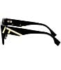 Color:Black - Image 3 - Women's FENDI First 63mm Round Sunglasses