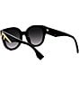 Color:Black - Image 4 - Women's FENDI First 63mm Round Sunglasses