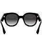 Color:Black - Image 6 - Women's FENDI First 63mm Round Sunglasses