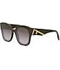 Color:Brown - Image 1 - Women's FENDI First 63mm Square Sunglasses