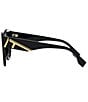 Color:Black - Image 4 - Women's FENDI First 63mm Square Sunglasses