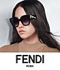 Color:Black - Image 5 - Women's FENDI First 63mm Square Sunglasses