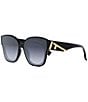 Color:Black - Image 1 - Women's FENDI First 63mm Square Sunglasses