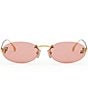 FENDI Women's Fendi First Crystal 54mm Oval Sunglasses, Color:Gold/Bordeaux - Image 2