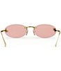 FENDI Women's Fendi First Crystal 54mm Oval Sunglasses, Color:Gold/Bordeaux - Image 5