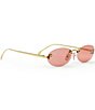 FENDI Women's Fendi First Crystal 54mm Oval Sunglasses, Color:Gold/Bordeaux - Image 8