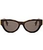 Color:Shiny Classic Havana - Image 2 - Women's Fendi First Havana Round Sunglasses