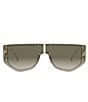 Color:Gold - Image 2 - Women's FENDI First 99mm Rectangle Shield Sunglasses